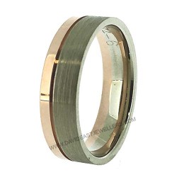 9K Rose Gold and White Gold Gents Wedding Ring 094087